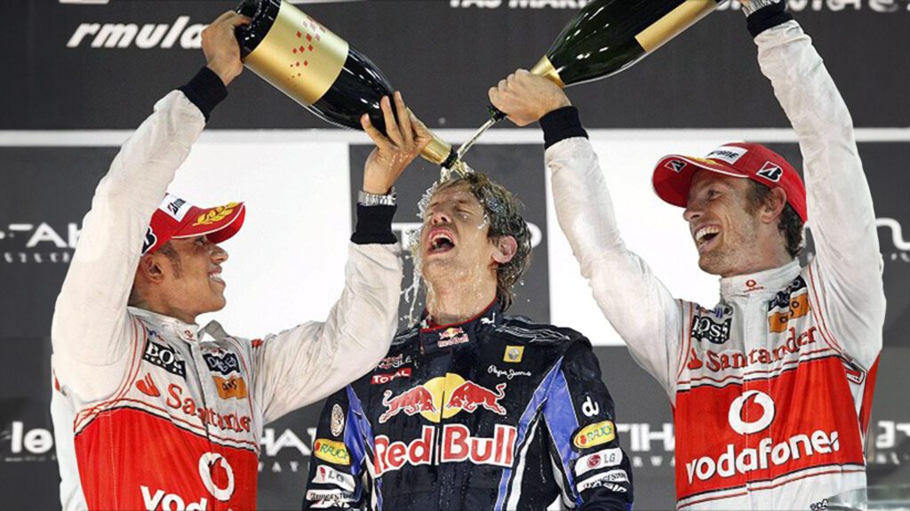 The winner of Abu Dhabi Grand Prix 2010 celebrating their victory