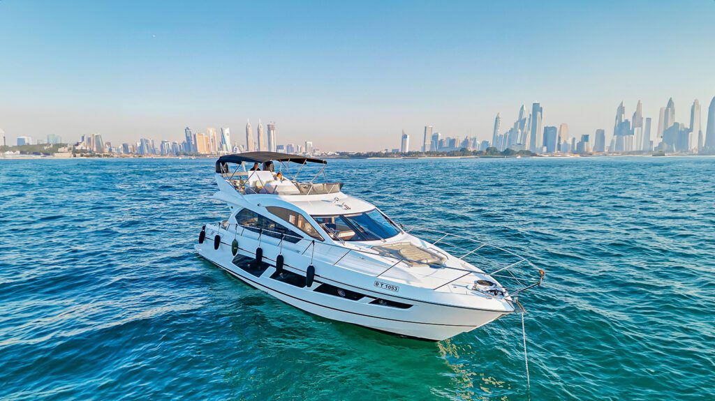 the top view of sunseeker luxury yacht