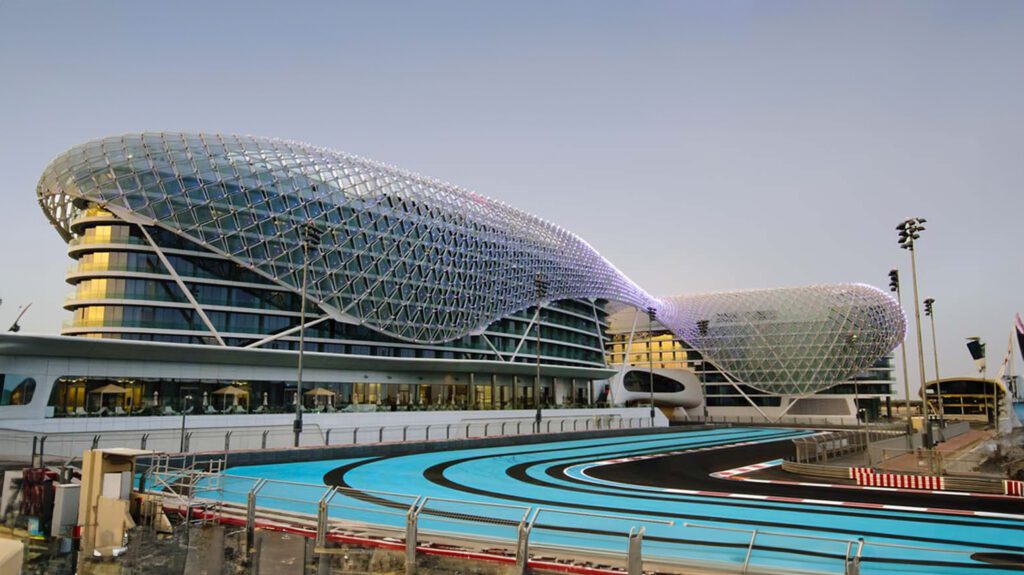 The view of Yas Marina Circuit Abu Dhabi