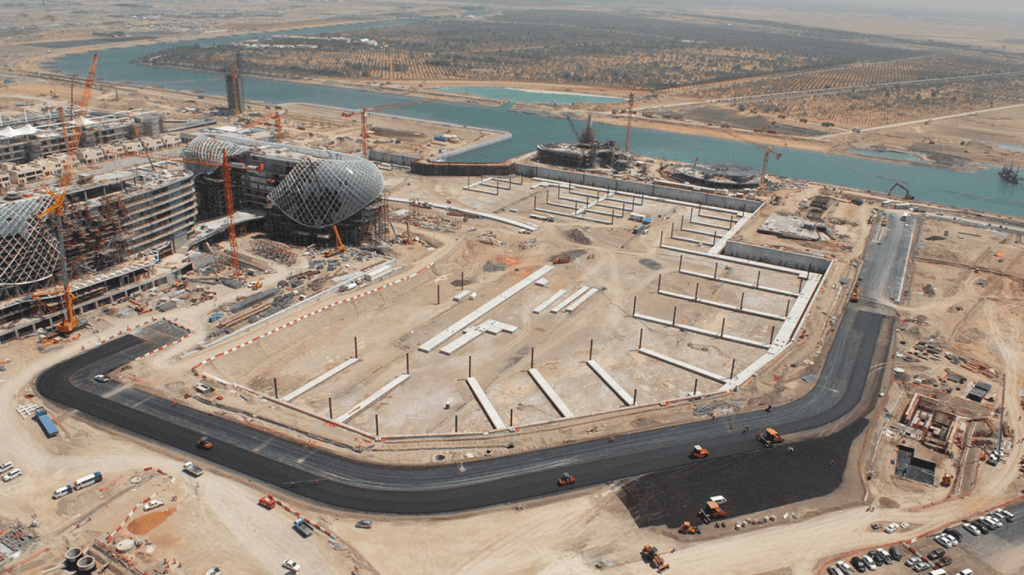 A pic of Abu Dhabi Grand Prix racetrack construction in 2009